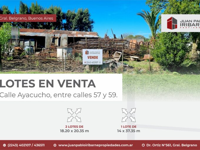 Lotes sobre Calle Ayacucho, entre calles 57 y 59.