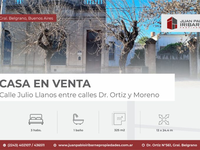 Casa en Calle Julio Llanos entre Dr. Ortiz y Moreno