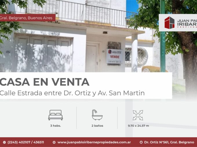 Casa en Calle Estrada entre Dr. Ortiz y Av. San Martin