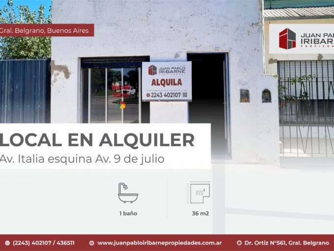 Local Comercial en Av. Italia esquina Av. 9 de Julio