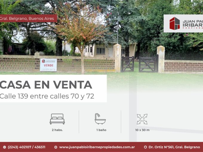 Casa en Calle 139 entre calles 70 y 72